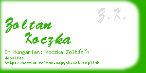 zoltan koczka business card